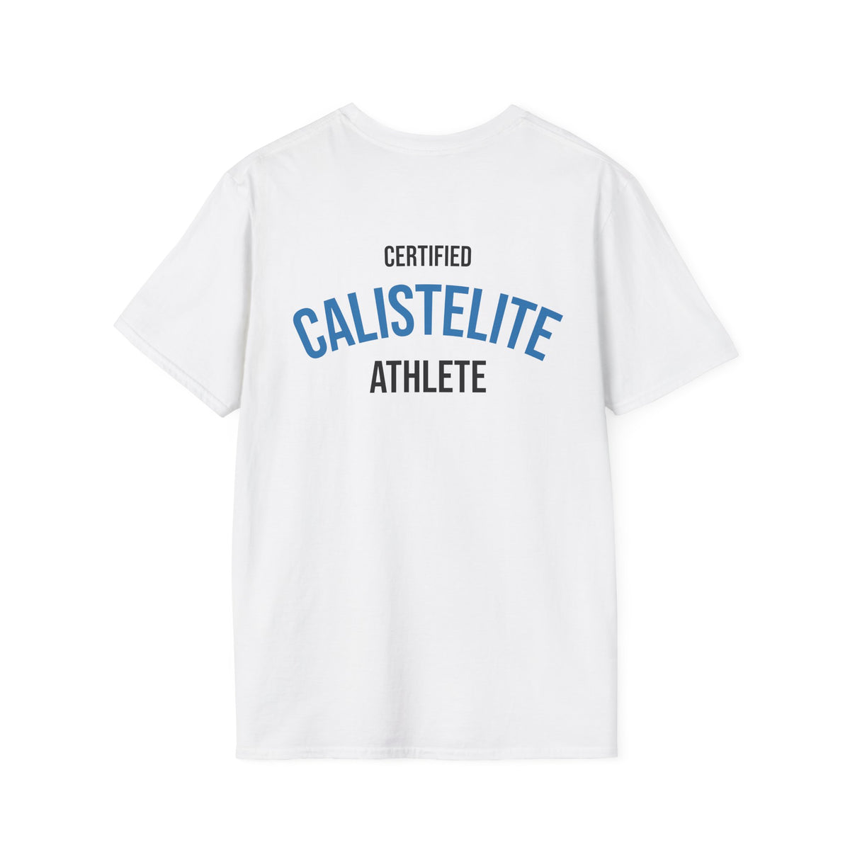 White Certified CalistElite calisthenics T-shirt, back print